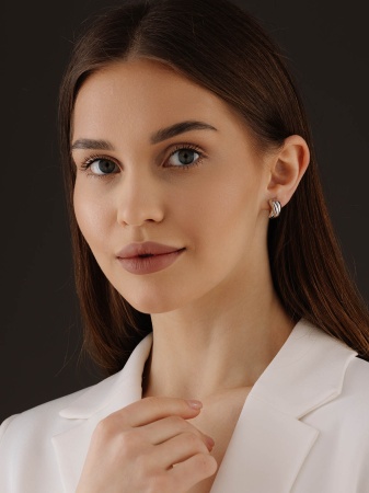 Серьги из серебра без вставок со скидкой