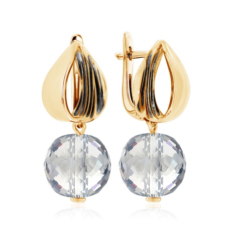 Серьги из серебра с хрусталём