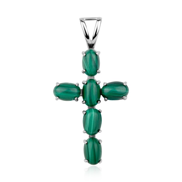 Подвески из серебра с малахитом