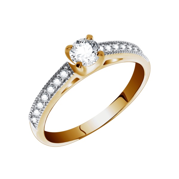 Кольцо из серебра с фианитами со скидкой