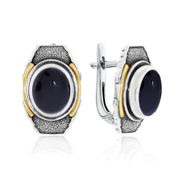 Серьги из серебра с агатами 2317392396-20 от KRASNOE, металл Серебро, вставка Агат