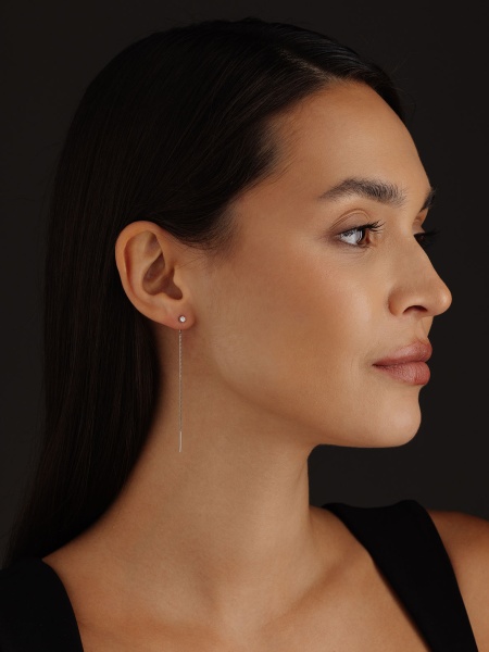 Серьги из серебра с фианитами в ювелирном интернет-магазине