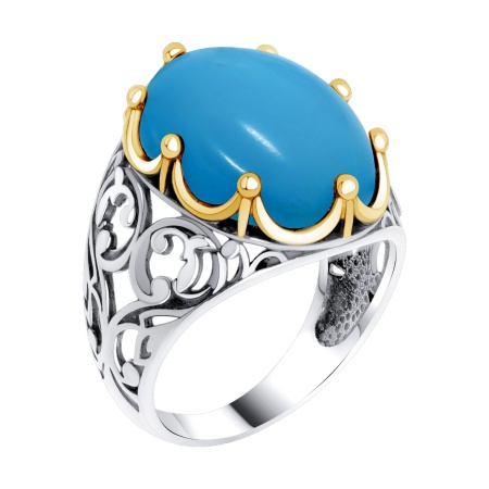 Купить кольцо из серебра с бирюзой в интернет-магазине KRASNOE