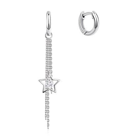 Серьги из серебра с фианитом 2340205688-16 от KRASNOE, металл Серебро, вставка Фианит