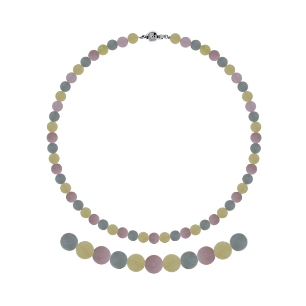 Бусы из серебра с бериллами,  морганитами и  аквамаринами 8340876088-45