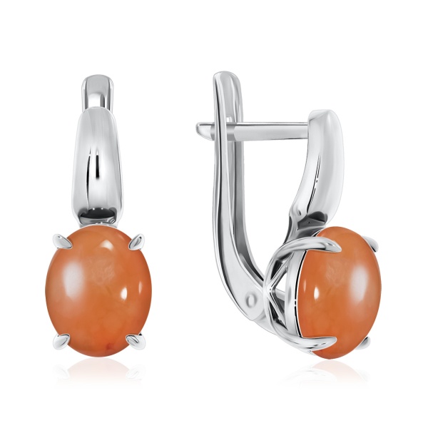 Серьги из серебра с халцедонами со скидкой Серьги из серебра с халцедонами со скидкой