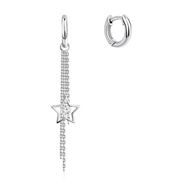 Серьги из серебра с фианитом 2340205688-16 от KRASNOE, металл Серебро, вставка Фианит