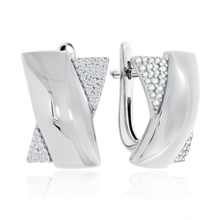 Серьги из серебра с фианитами 2340201133л от KRASNOE, металл Серебро, вставка Фианит