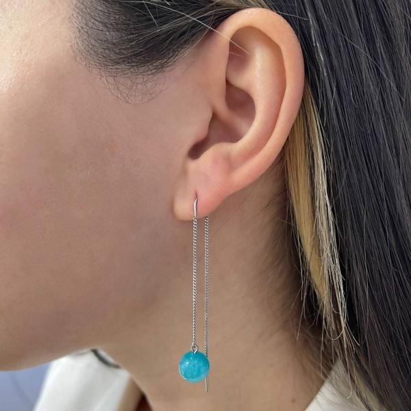 Серьги из серебра с агатами