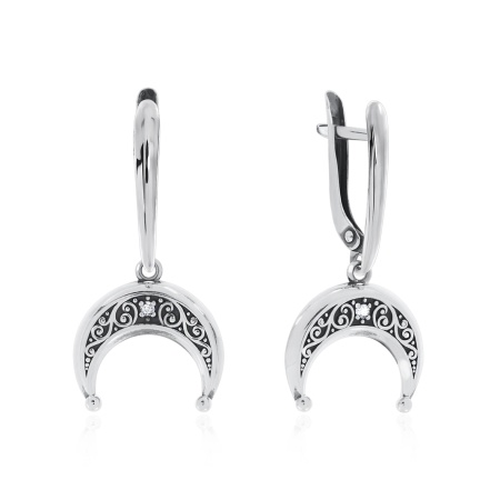 Серьги из серебра с фианитом