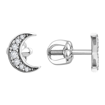 Серьги из серебра с фианитом 2340205265л от KRASNOE, металл Серебро, вставка Фианит