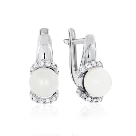 Серьги из серебра с жемчугом