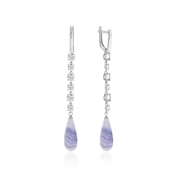 Серьги из серебра с агатом 2340391512-84 от KRASNOE, металл Серебро, вставка Агат
