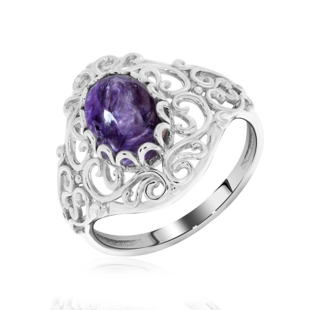 Купить кольцо из серебра с чароитом в интернет-магазине KRASNOE