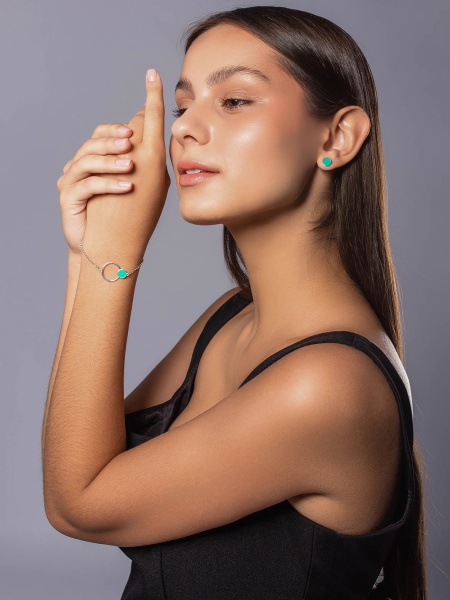 Пусеты из серебра с эмалью в ювелирном интернет-магазине