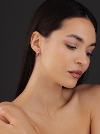 Серьги из серебра с аметистами