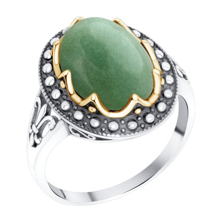 Купить кольцо из серебра с авантюрином в интернет-магазине KRASNOE