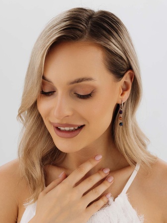 Серьги из серебра с агатами