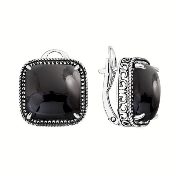 Серьги из серебра с агатом