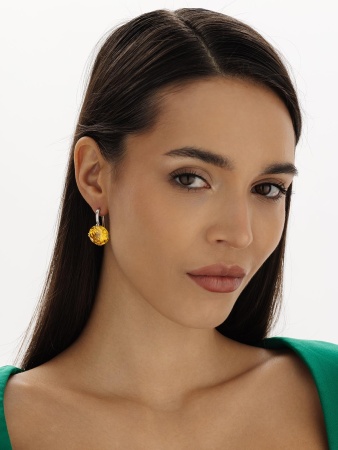 Серьги из серебра с фианитами