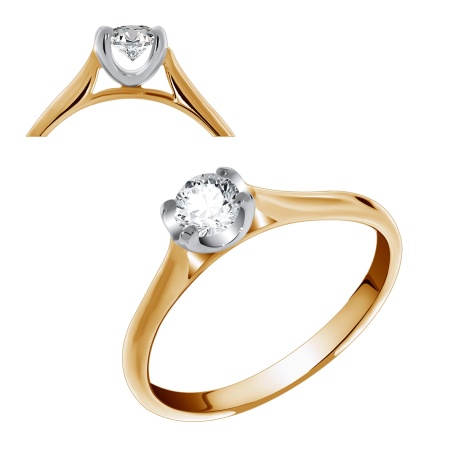 Купить кольцо из серебра с фианитами в интернет-магазине KRASNOE