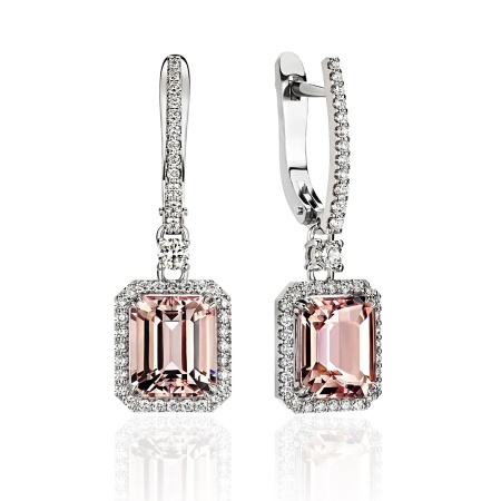 Серьги из золота с морганитами и бриллиантами touch of tenderness