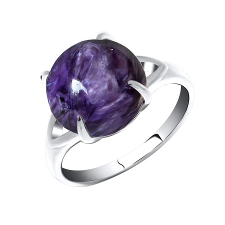 Кольцо из серебра с чароитом со скидкой