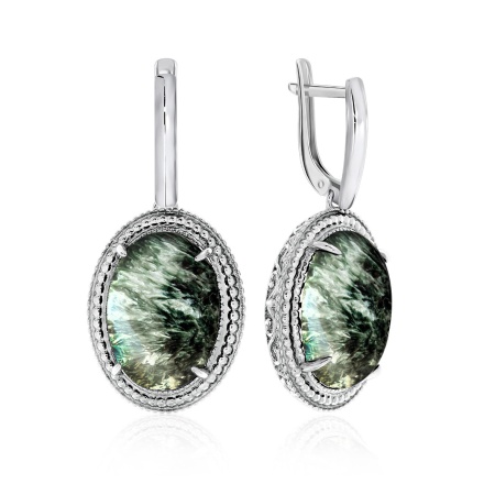 Серьги из серебра с серафинитом