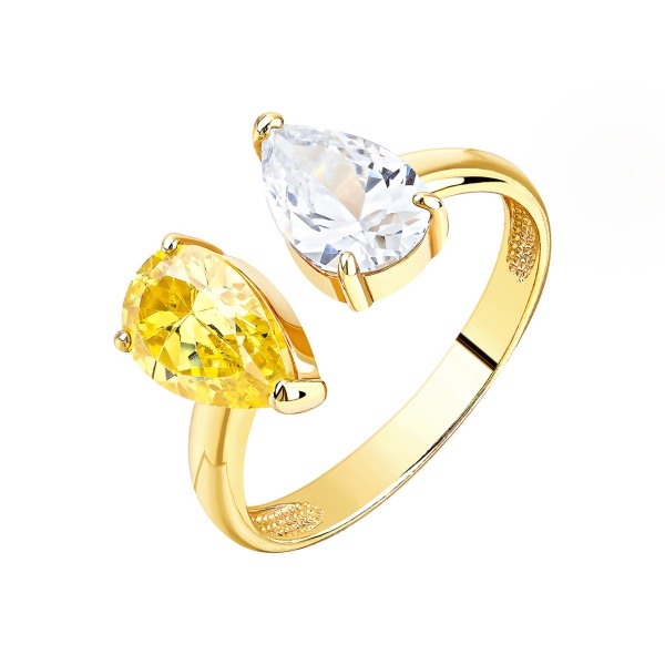 Кольцо из серебра с фианитами со скидкой