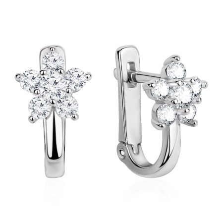 Серьги из серебра с фианитом
