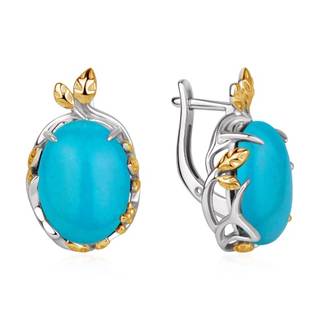 Серьги из серебра с бирюзой