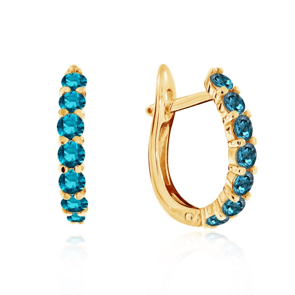 Серьги из серебра с лондон топазом со скидкой