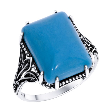 Купить кольцо из серебра с бирюзой синт. в интернет-магазине KRASNOE