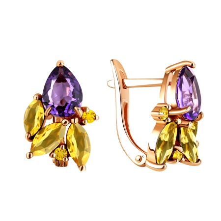 Серьги из серебра с аметист со скидкой