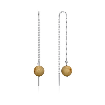 Серьги из серебра с кварцем