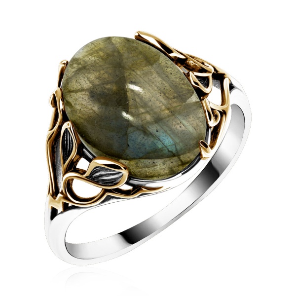 Купить кольцо из серебра с лабрадоритом в интернет-магазине KRASNOE