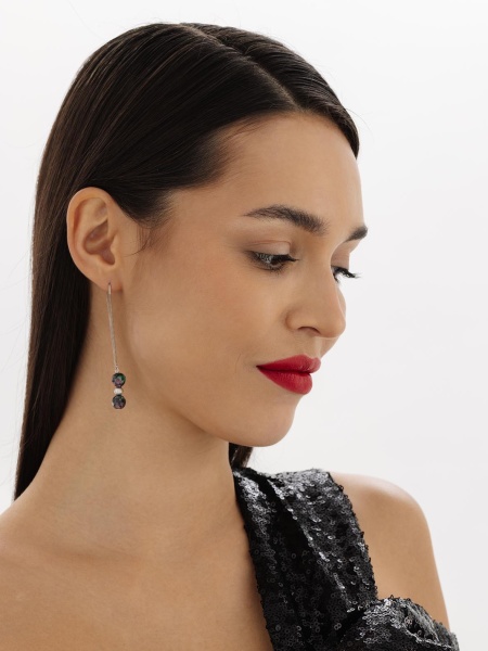 2340590720-1 Серьги (Ag 925) 2340590720-1 от KRASNOE, металл Серебро, вставка Цоизит