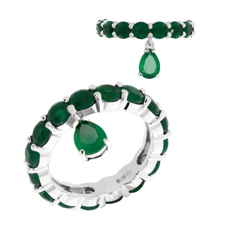 Купить кольцо из серебра с агатами в интернет-магазине KRASNOE