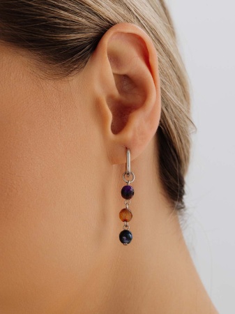 Серьги из серебра с агатами