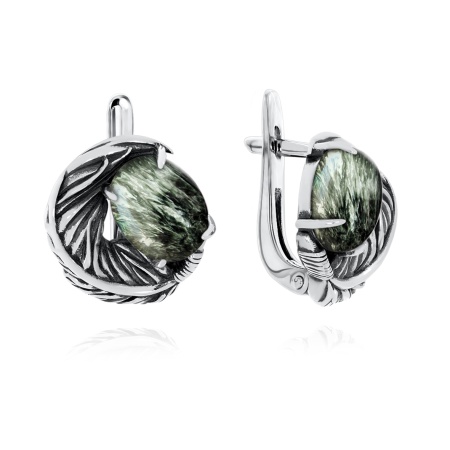 Серьги из серебра  2310921601 от KRASNOE, металл Серебро, вставка Серафинит