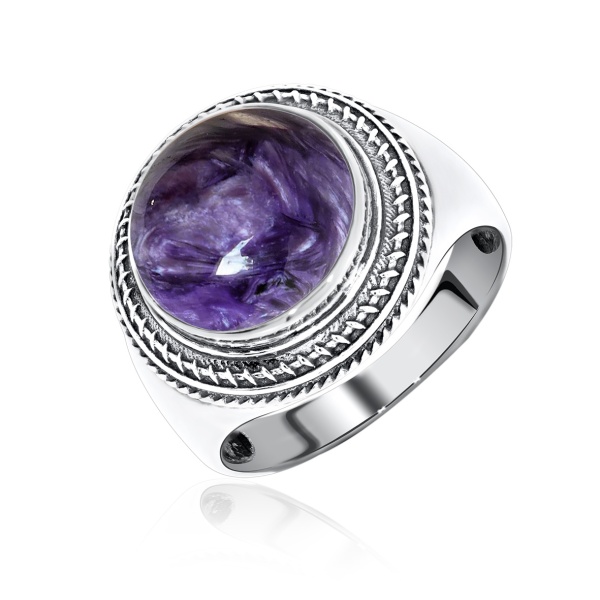 Купить кольцо из серебра с чароитом в интернет-магазине KRASNOE Купить кольцо из серебра с чароитом в интернет-магазине KRASNOE