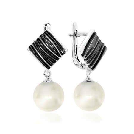 Серьги из серебра с жемчугом