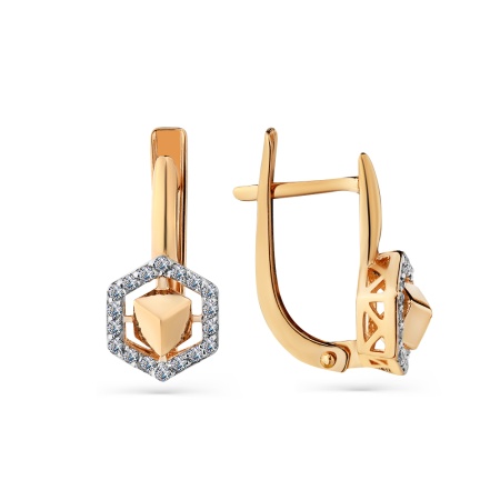 Серьги из золота с фианитом 2000431 от KRASNOE, металл Золото, вставка 