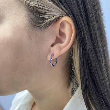 Серьги из серебра с аметист 2340061315 от KRASNOE, металл Серебро, вставка Аметист