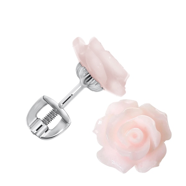 Пусеты из серебра с перламутрами П340491210-30 от KRASNOE, металл Серебро, вставка Перламутр