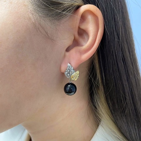 Серьги из серебра с агатами и фианитами 2317392272-20 от KRASNOE, металл Серебро, вставка Агат