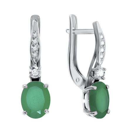 Серьги из серебра с агатами и фианитами 2340390188л-60 от KRASNOE, металл Серебро, вставка Агат