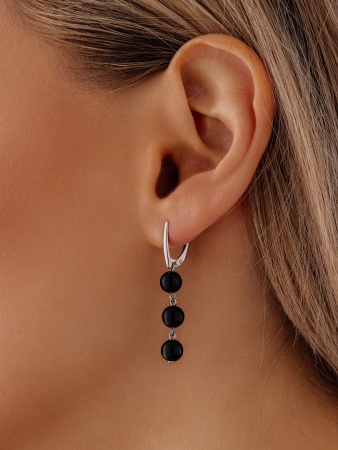 Серьги из серебра с агатами со скидкой