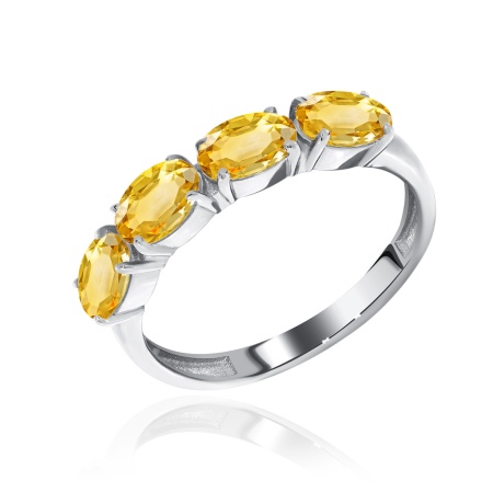 Купить кольцо из серебра с цитринами в интернет-магазине KRASNOE