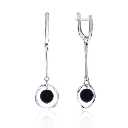 Серьги из серебра с ониксами